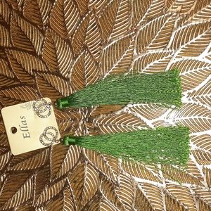 Green Tassle Earrings